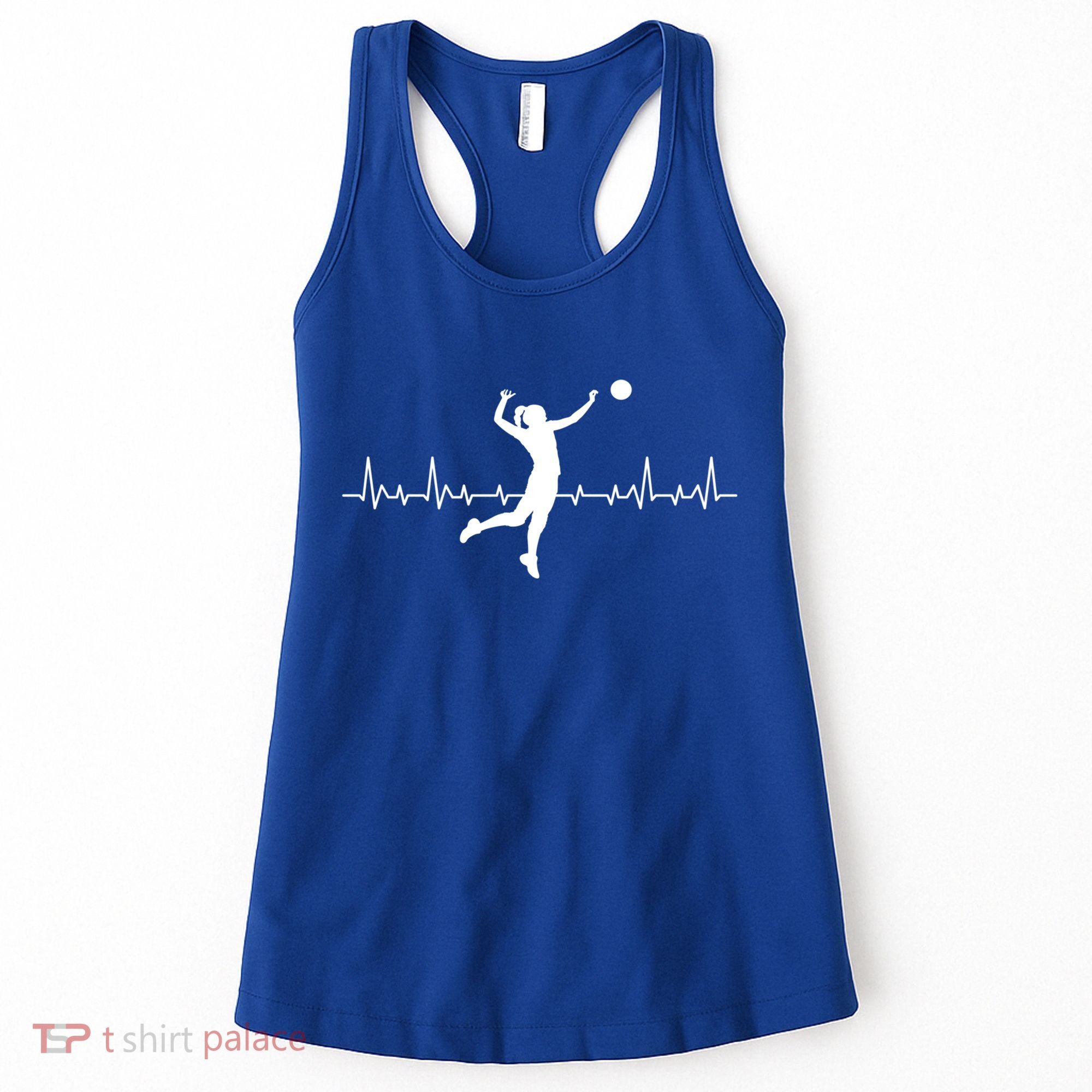 Volleyball Playing Heartbeat Volleyball Player Sport Lover Gift Women's Tank Top