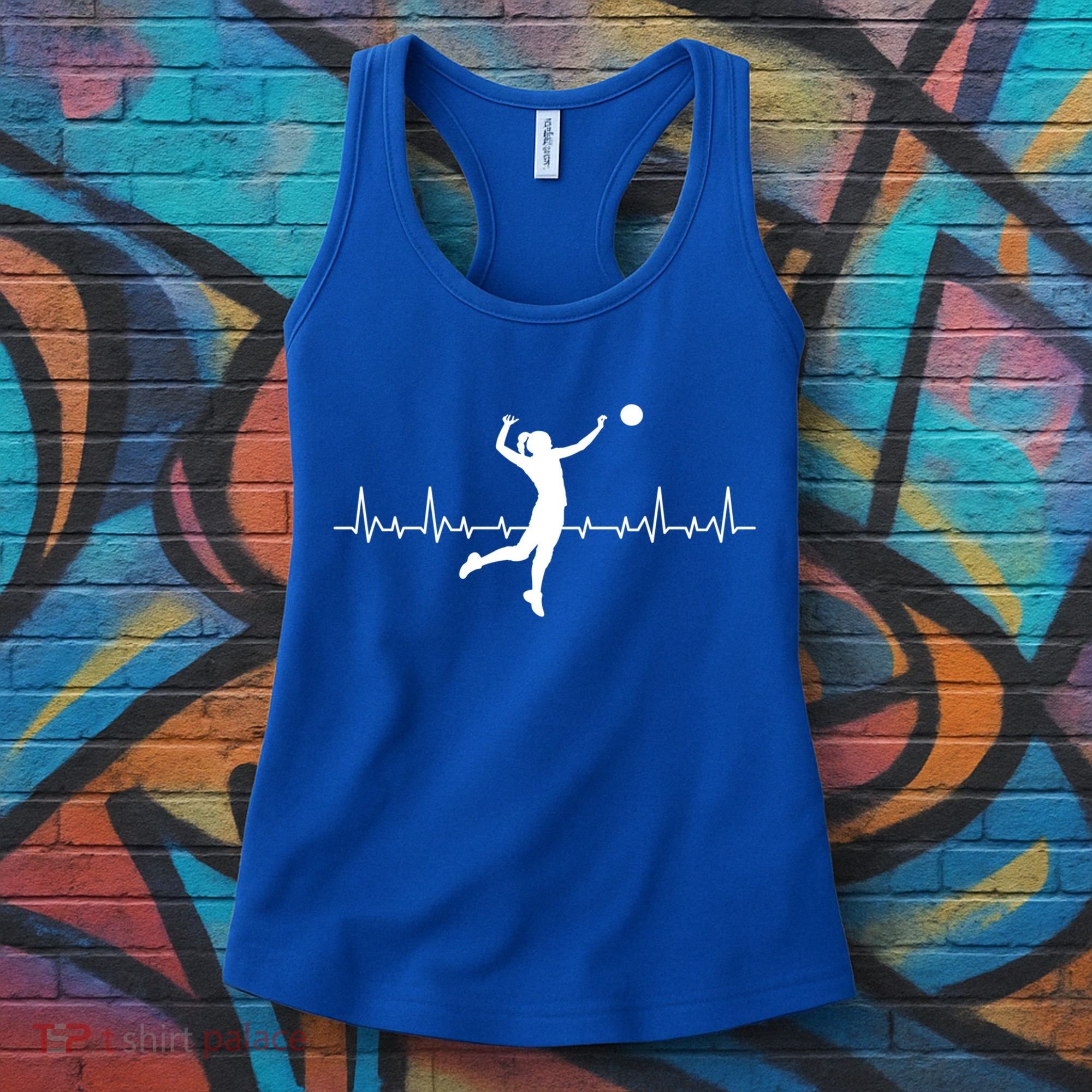 Volleyball Playing Heartbeat Volleyball Player Sport Lover Gift Women's Tank Top