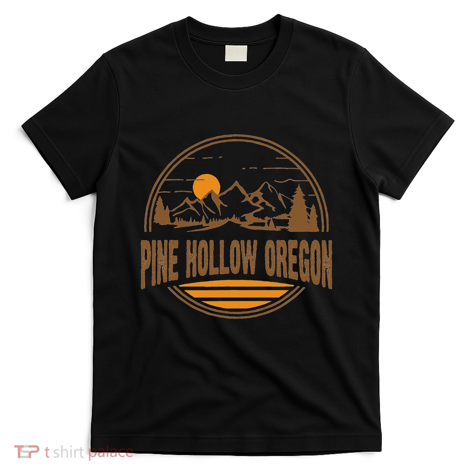 Vintage Pine Hollow Oregon Mountain Hiking Souvenir Print T-Shirt