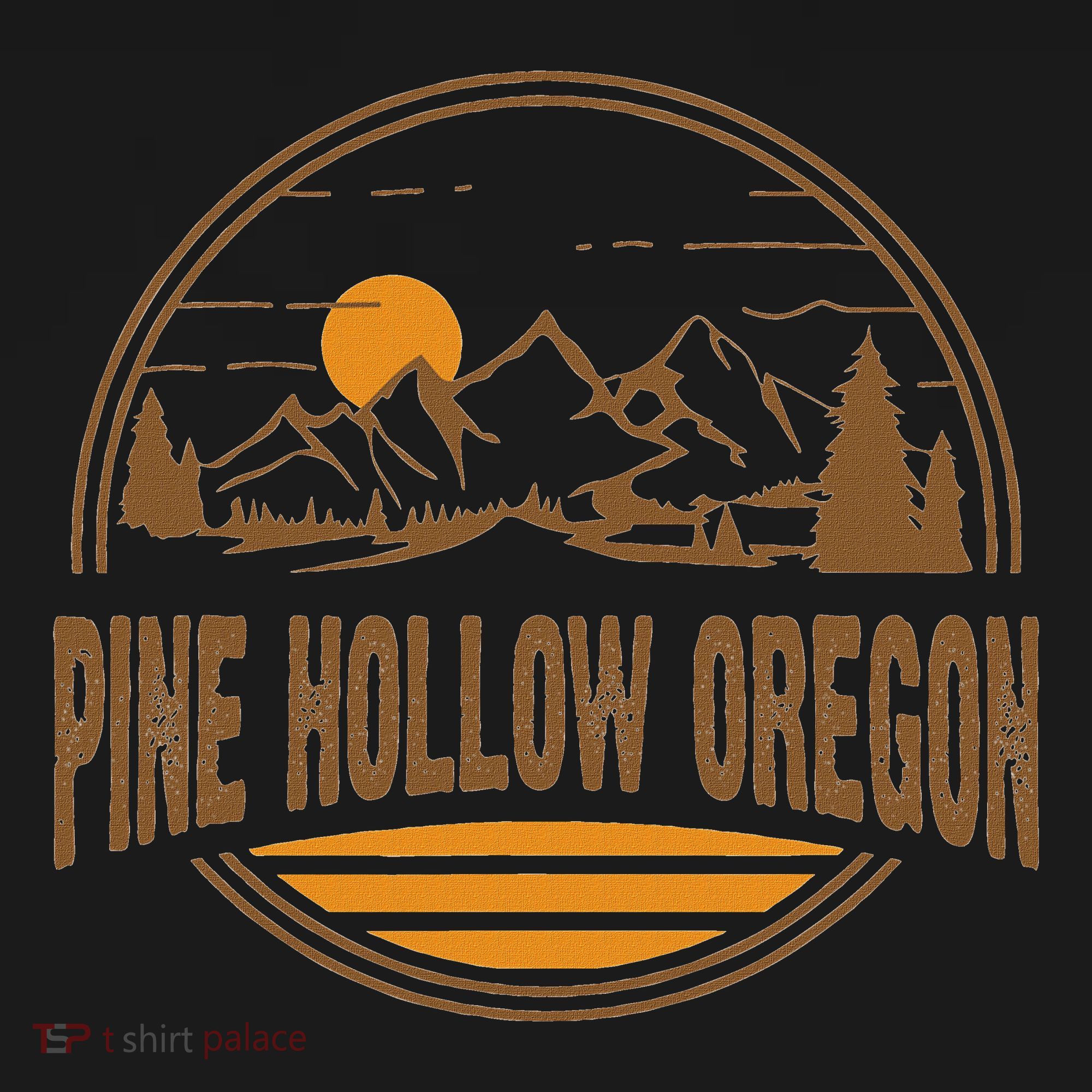 Vintage Pine Hollow Oregon Mountain Hiking Souvenir Print T-Shirt