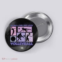 Volleyball Player I'm Just A  Who Loves Volleyball Button thumb 0