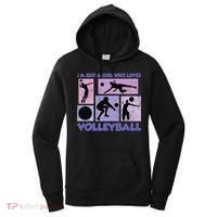 Volleyball Player I'm Just A  Who Loves Volleyball Women's Hoodie thumb 0