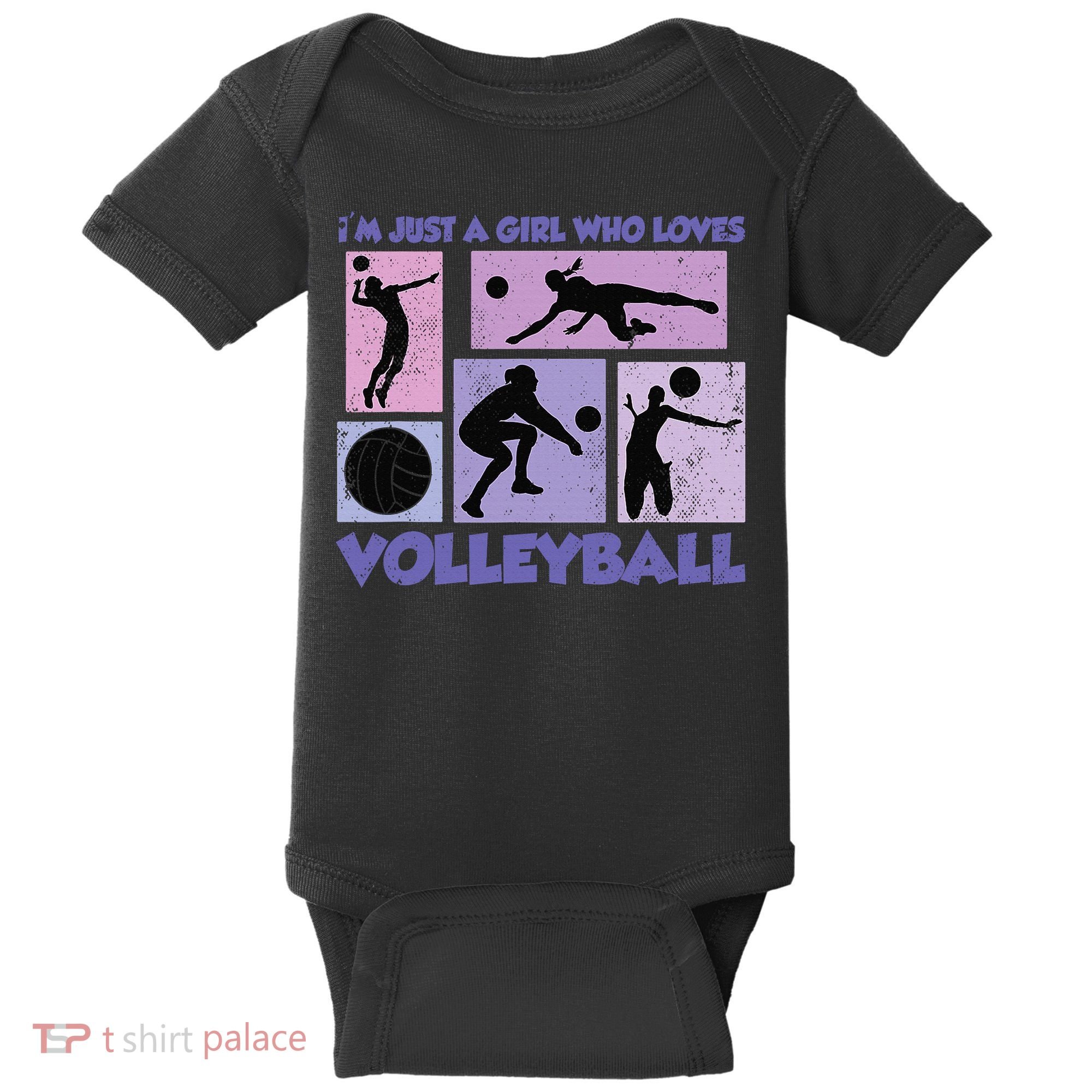 Volleyball Player I'm Just A  Who Loves Volleyball Baby Bodysuit