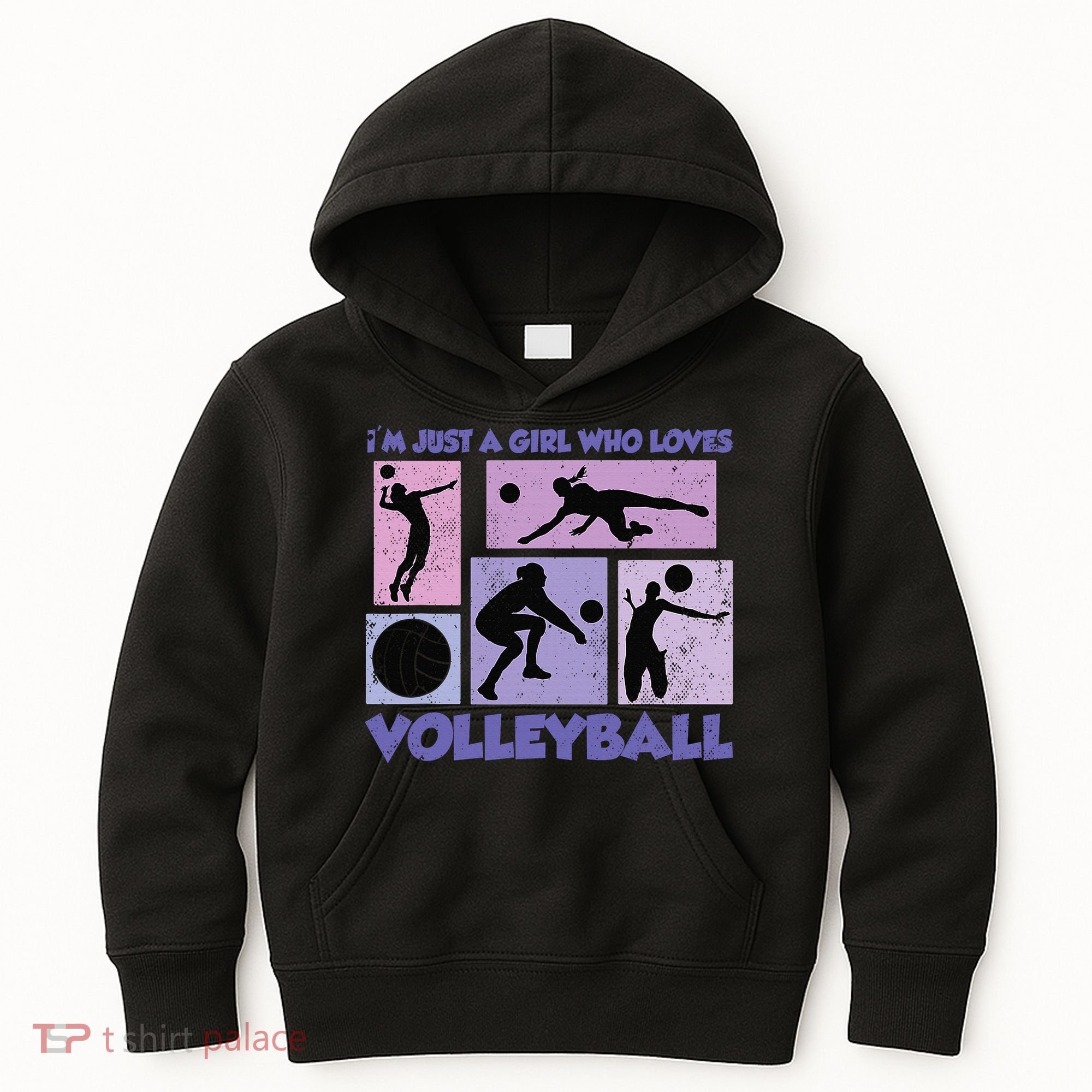 Volleyball Player I'm Just A  Who Loves Volleyball Kids Hoodie