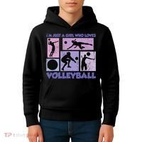 Volleyball Player I'm Just A  Who Loves Volleyball Kids Hoodie thumb 4