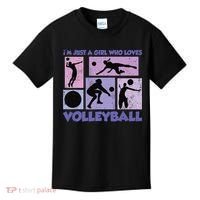 Volleyball Player I'm Just A  Who Loves Volleyball Kids T-Shirt thumb 0