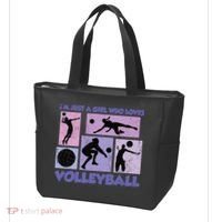 Volleyball Player I'm Just A  Who Loves Volleyball Tote Bag thumb 3