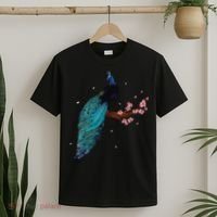Vintage Peacock Japanese Beauty Bird Flower Gift T-Shirt thumb 2