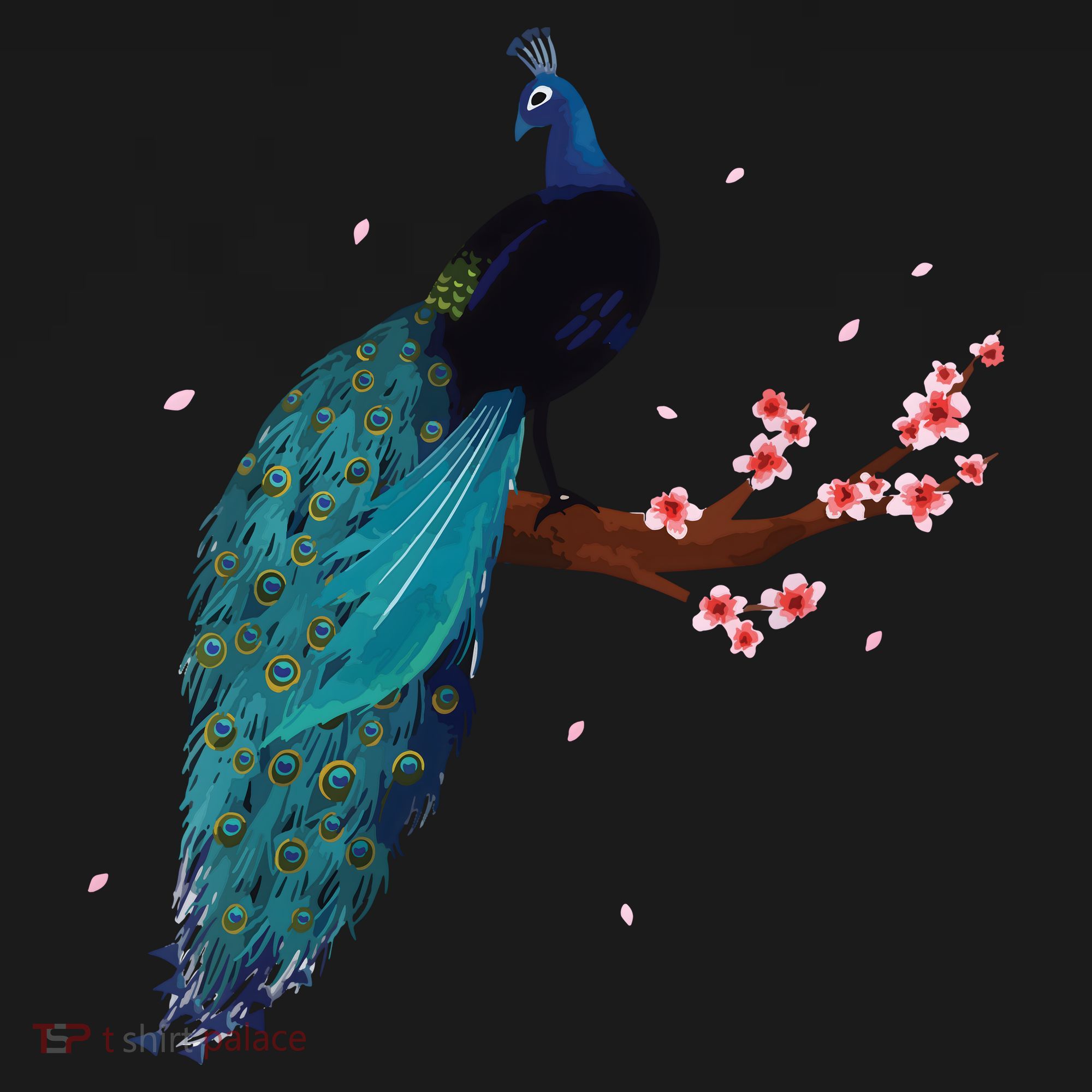 Vintage Peacock Japanese Beauty Bird Flower Gift T-Shirt