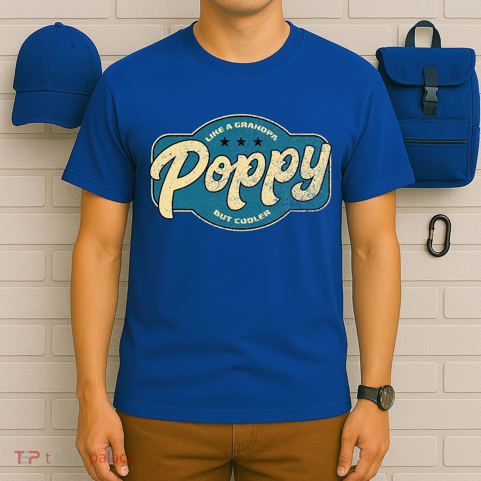 Vintage Poppy Like a Grandpa but Cooler Grandpa Poppy T-Shirt