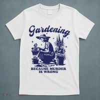Vintage Plant Mom Gardening Because Murder Is Wrong Women T-Shirt thumb 5
