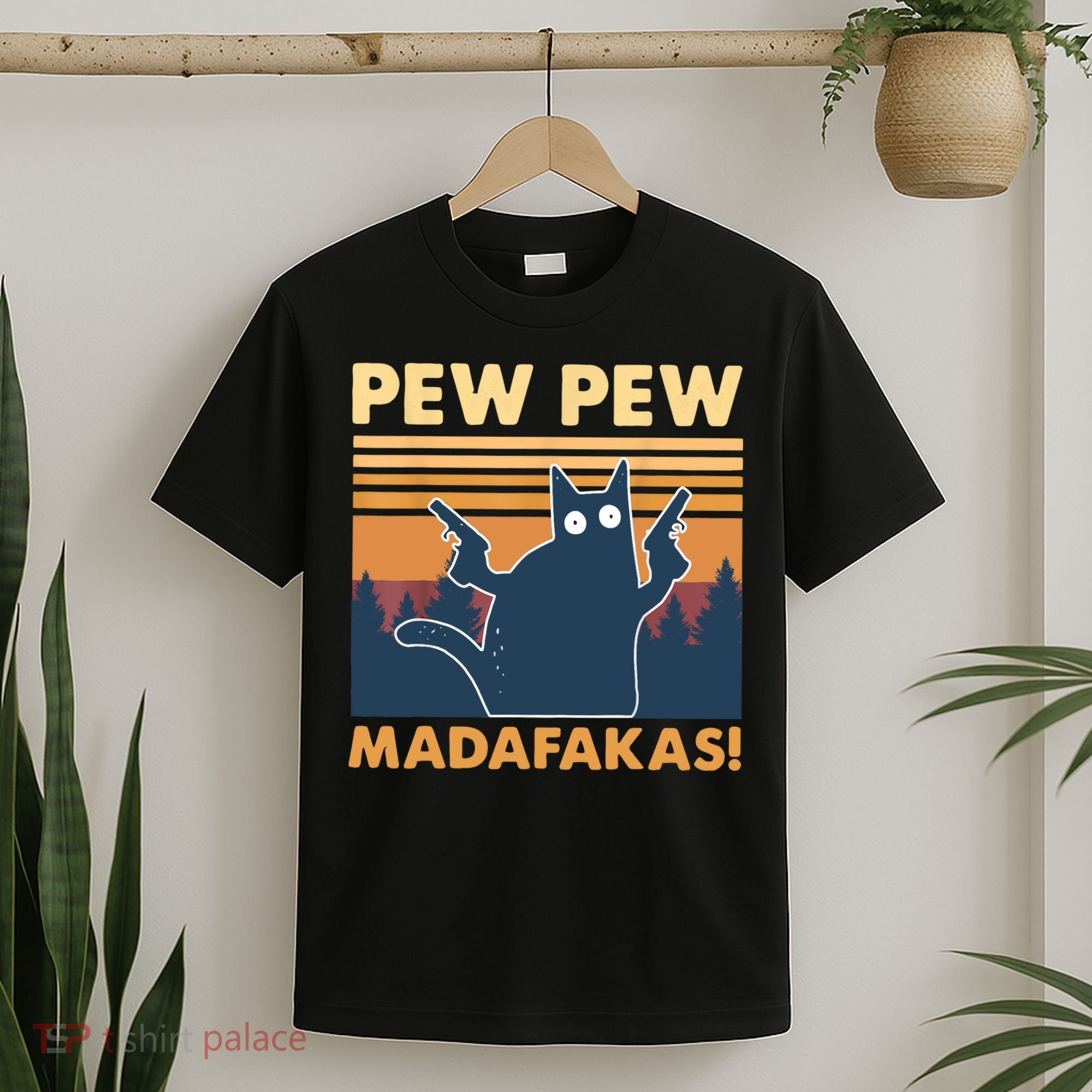 Vintage PewPewPew Madafakas TShirt Crazy Pew Cat T-Shirt
