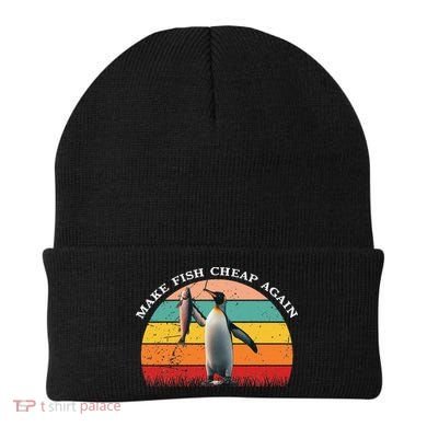 Vintage Penguin Make Fish Cheap Again Anti Tariffs Protest Beanie