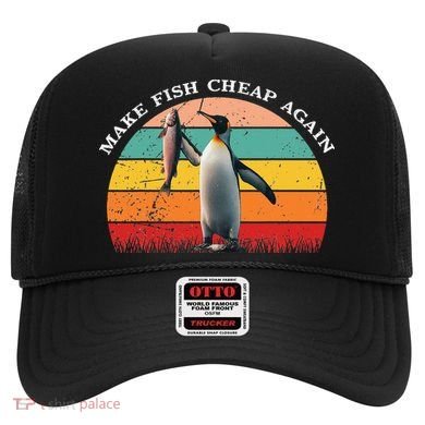 Vintage Penguin Make Fish Cheap Again Anti Tariffs Protest Hat