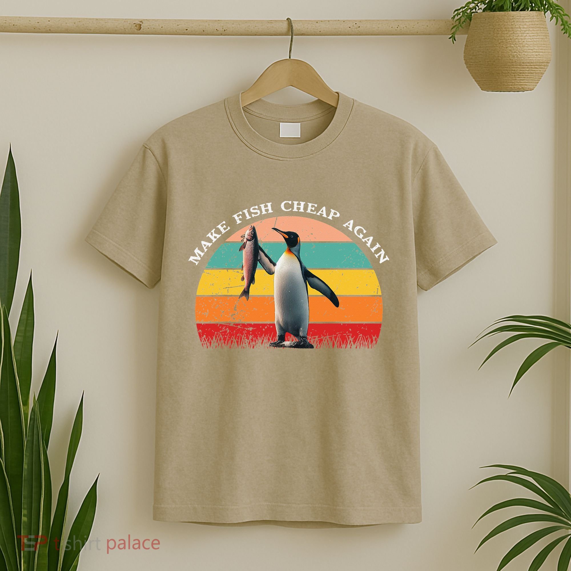 Vintage Penguin Make Fish Cheap Again Anti Tariffs Protest T-Shirt