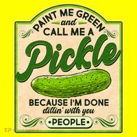 Vintage Paint Me Green And Call Me A Pickle Im Done Dillin With You People T-Shirt thumb 7