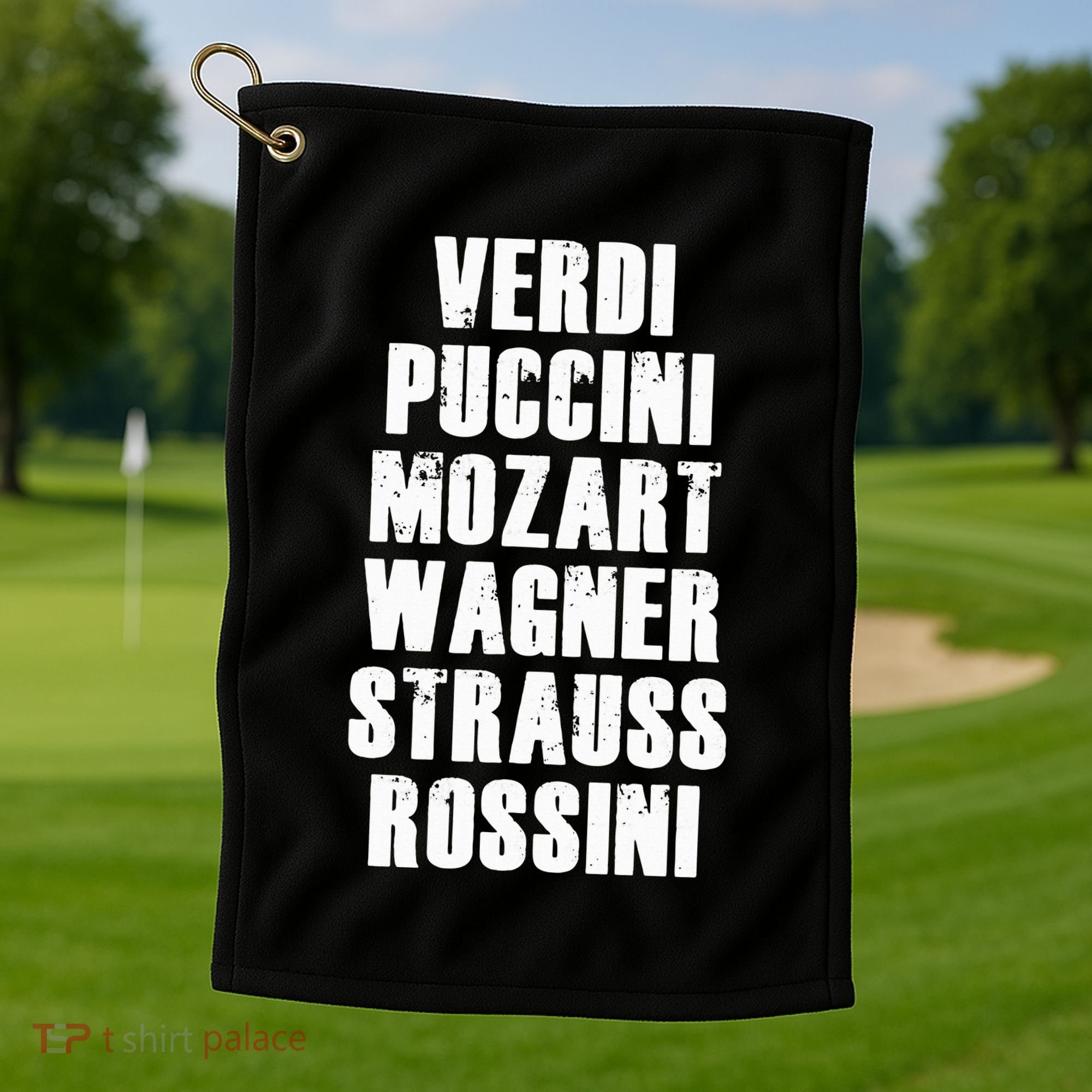 Verdi Puccini Mozart Wagner Strauss Rossini Opera Golf Towel