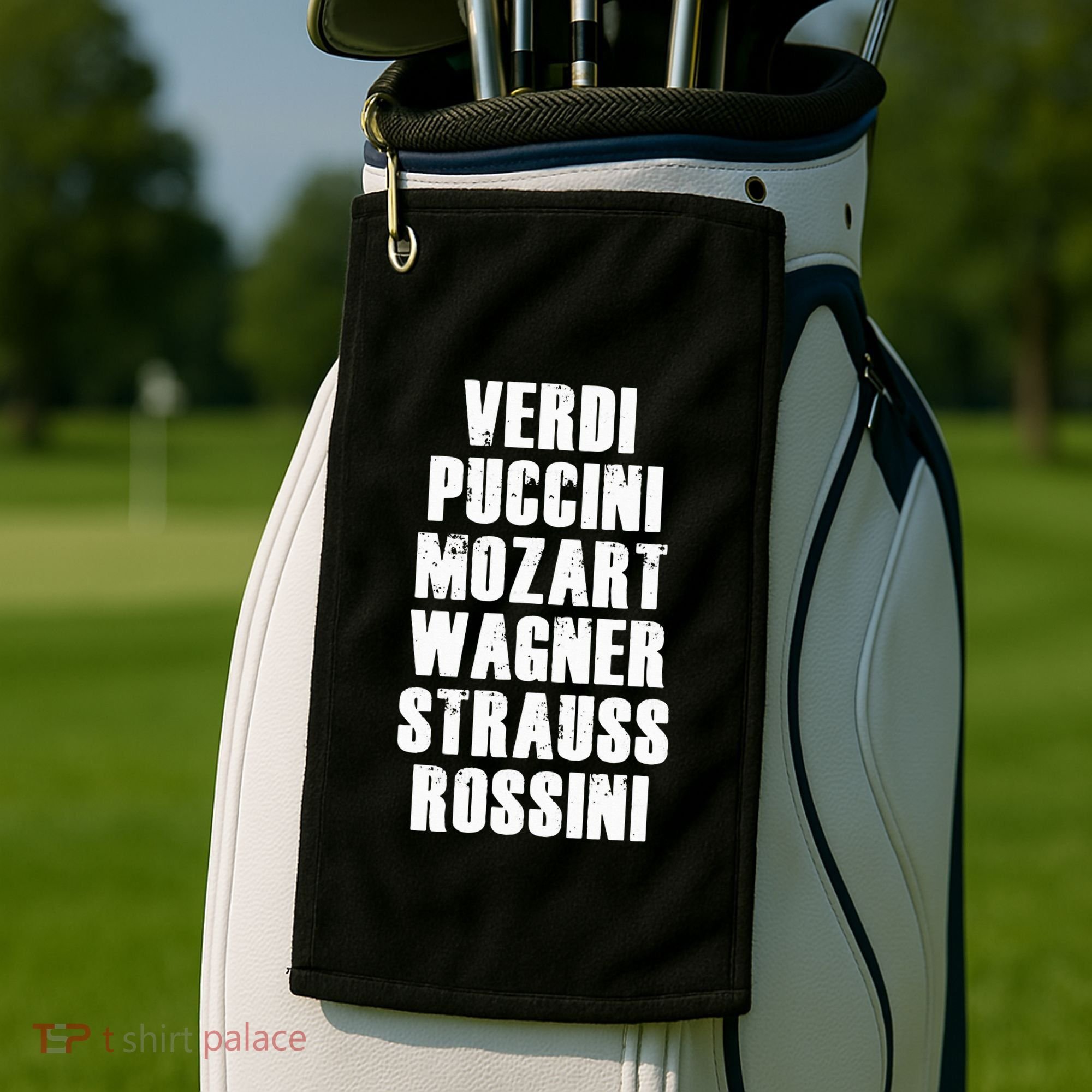 Verdi Puccini Mozart Wagner Strauss Rossini Opera Golf Towel