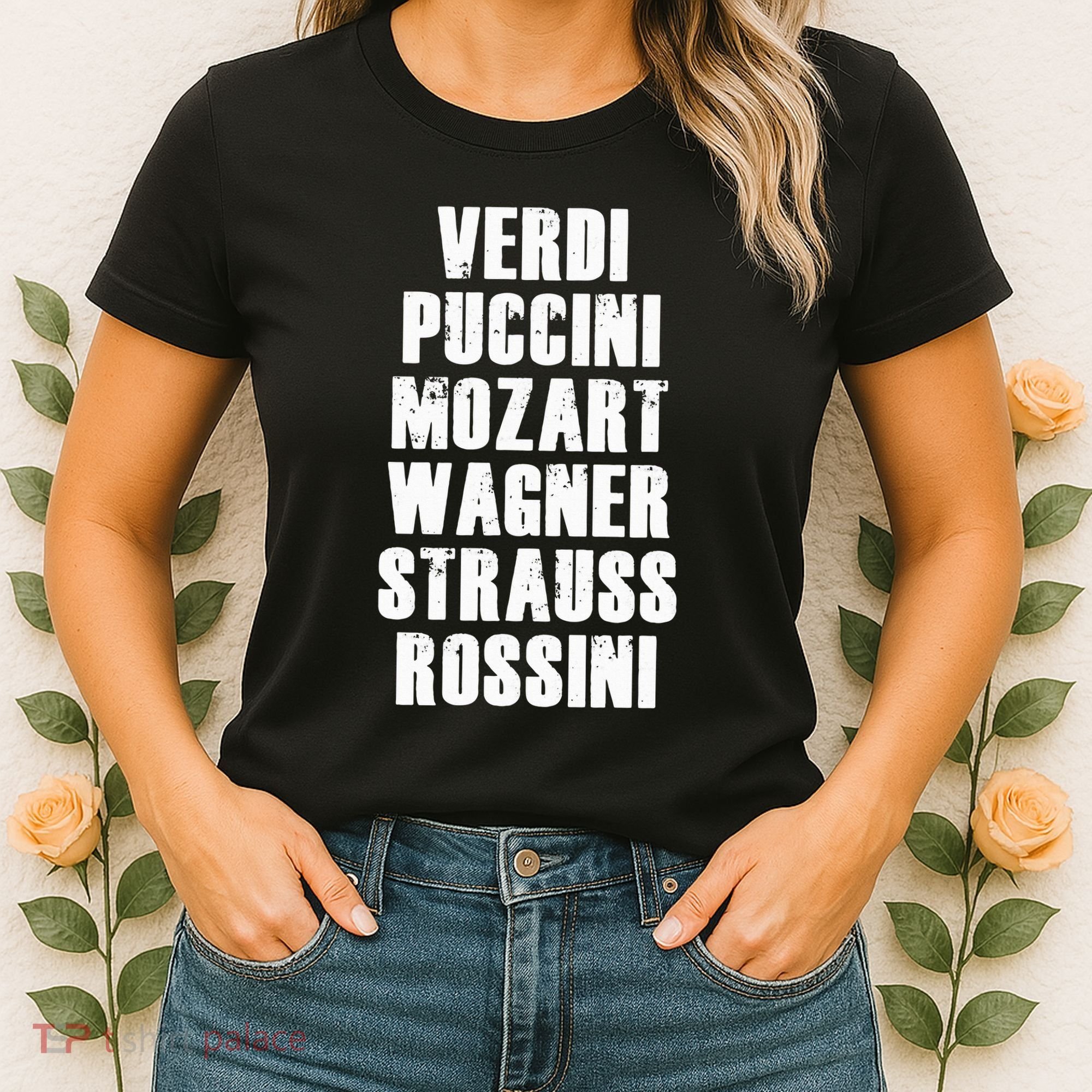 Verdi Puccini Mozart Wagner Strauss Rossini Opera Women's T-Shirt
