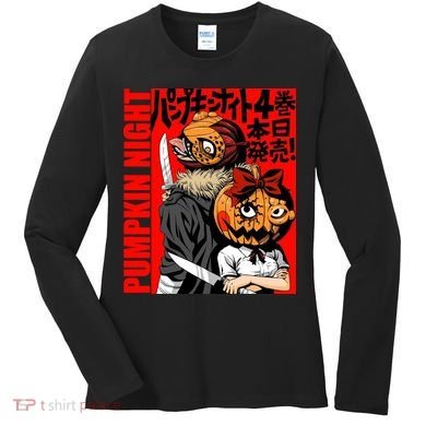Vintage Pumpkin Night Anime Women's Long Sleeve Shirt