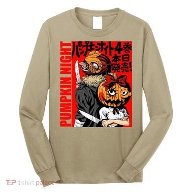 Vintage Pumpkin Night Anime Long Sleeve Shirt