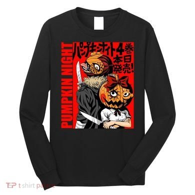 Vintage Pumpkin Night Anime Long Sleeve Shirt