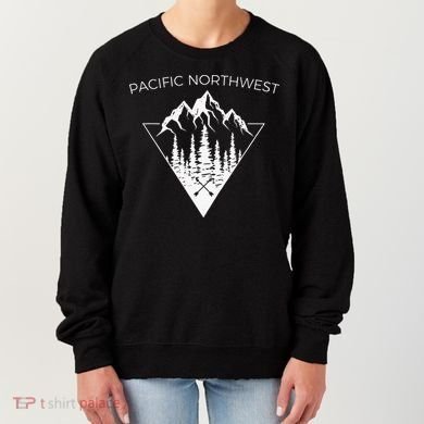 Vintage Pacific Northwest Cool PNW Mountain Trees Women's Sweatshirt