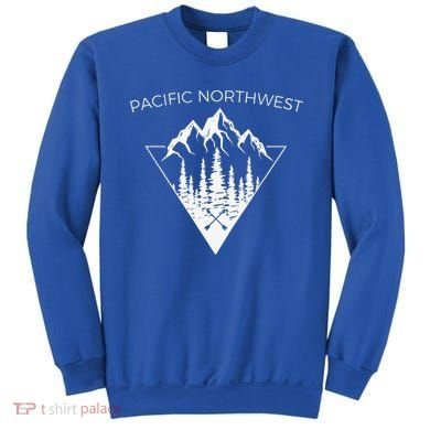 Vintage Pacific Northwest Cool PNW Mountain Trees Sweatshirt