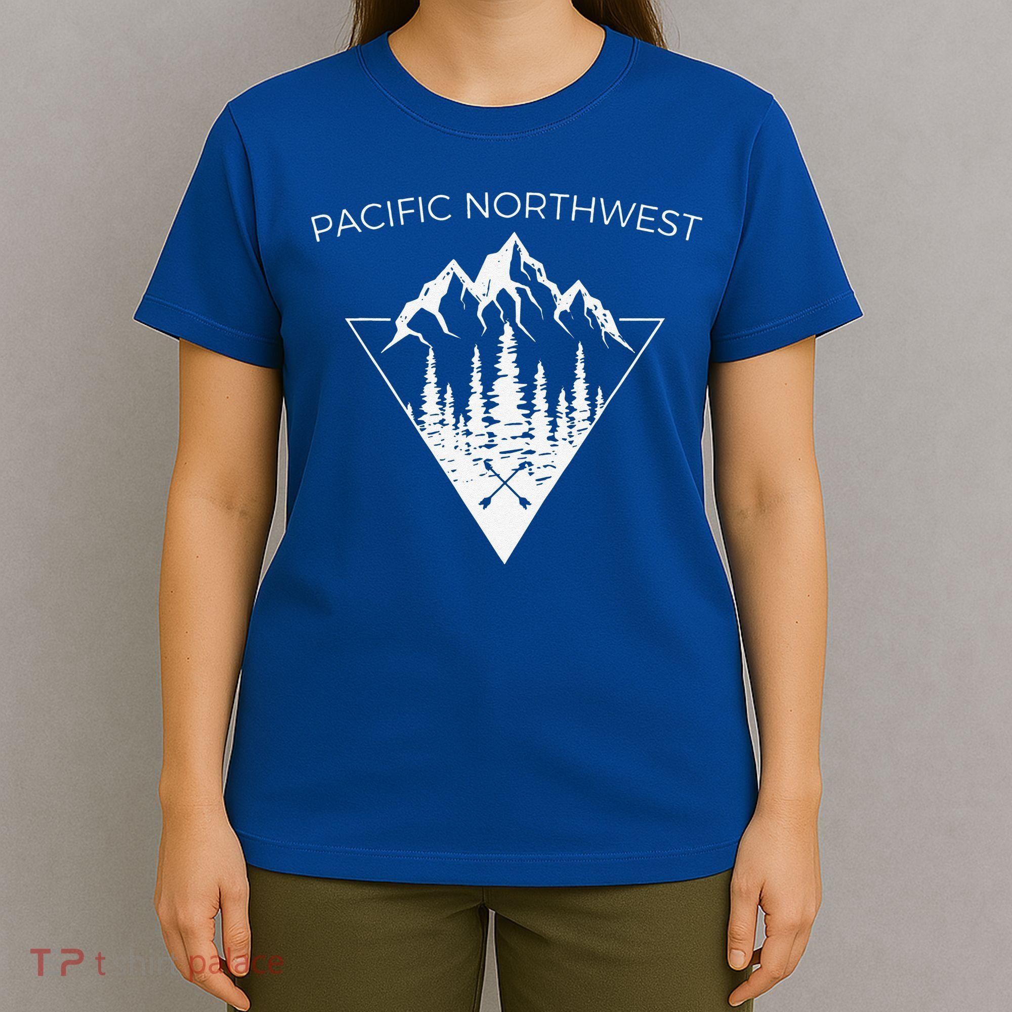 Vintage Pacific Northwest Cool PNW Mountain Trees T-Shirt