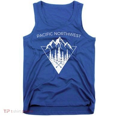 Vintage Pacific Northwest Cool PNW Mountain Trees Tank Top
