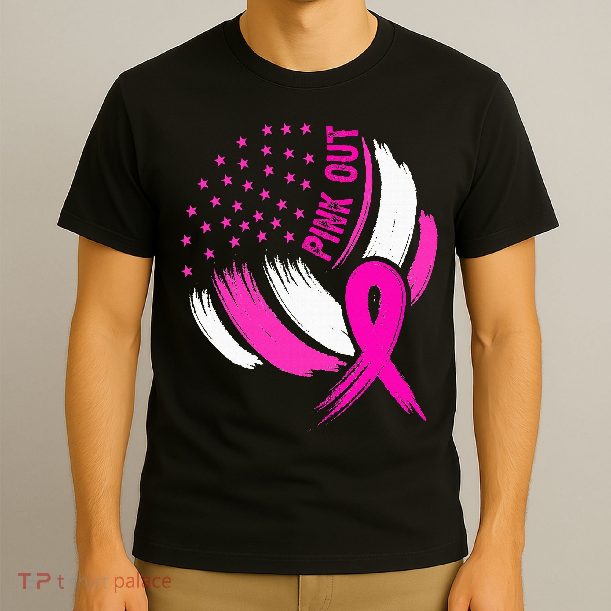 Volleyball P.I.N.K. Out Breast Cancer Awareness Ribbon T-Shirt