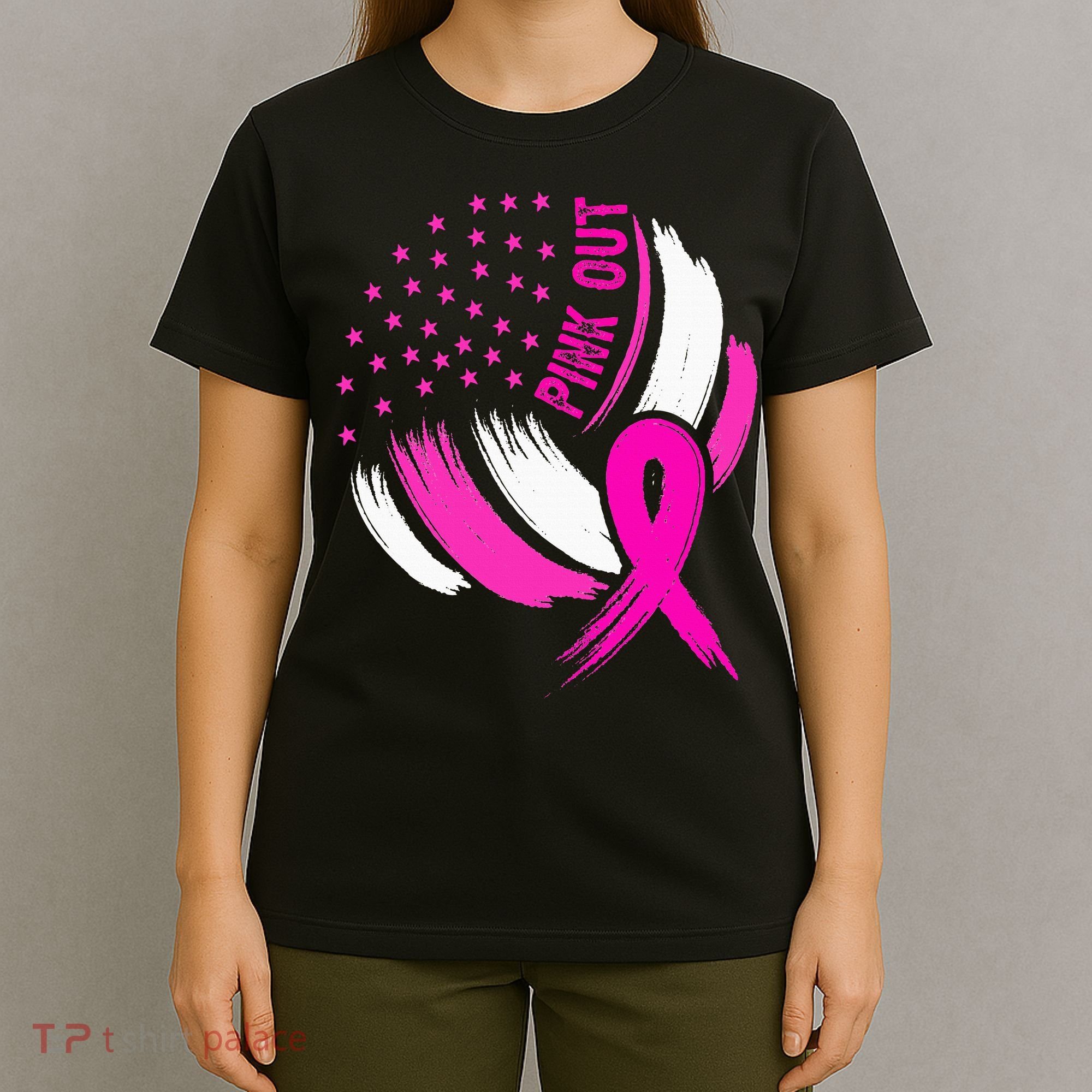 Volleyball P.I.N.K. Out Breast Cancer Awareness Ribbon T-Shirt