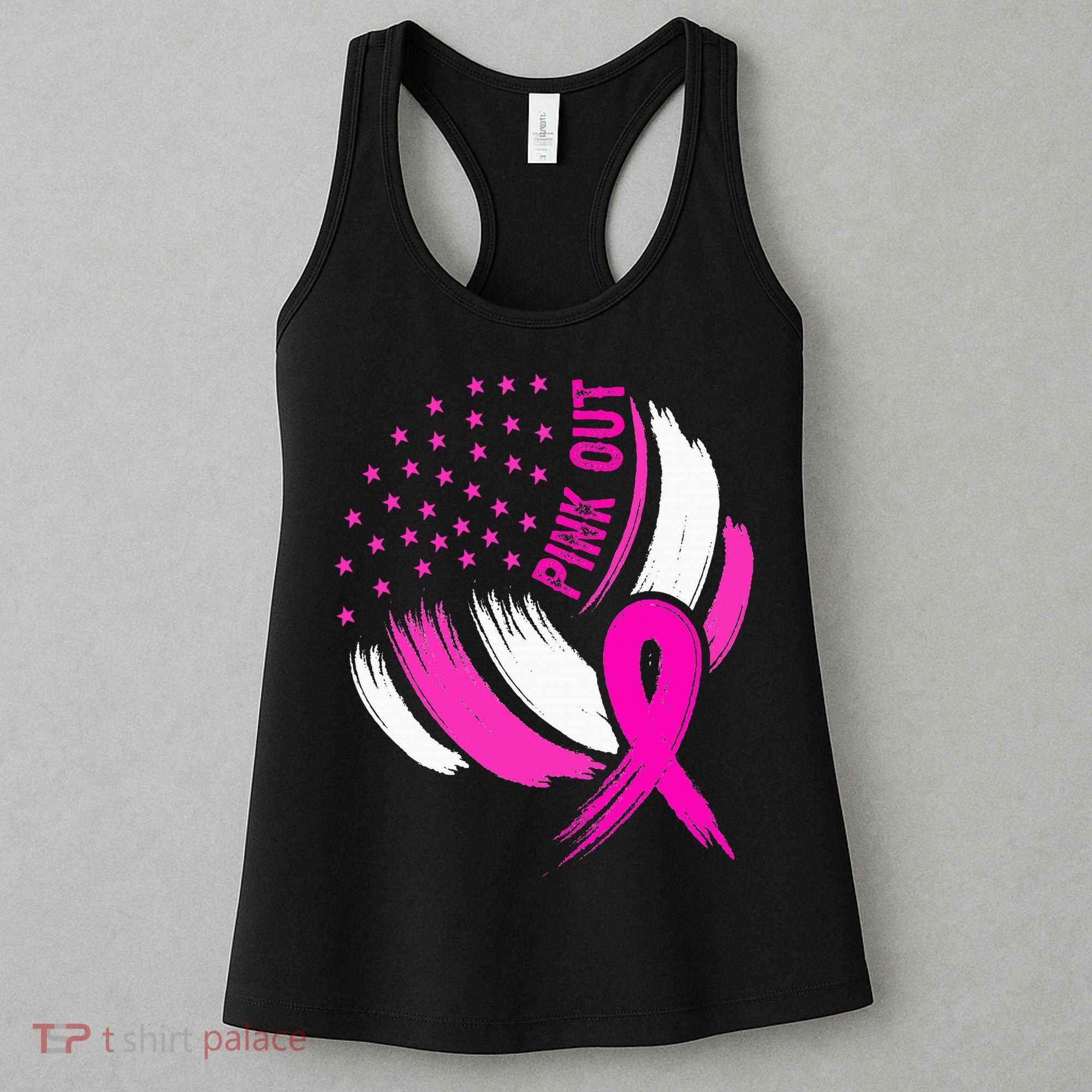 Volleyball P.I.N.K. Out Breast Cancer Awareness Ribbon Women's Tank Top