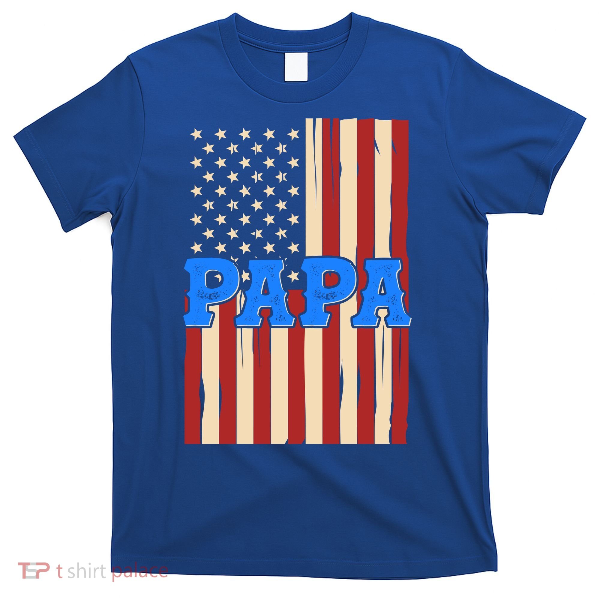 Vintage Papa Patriotic Usa Flag T-Shirt