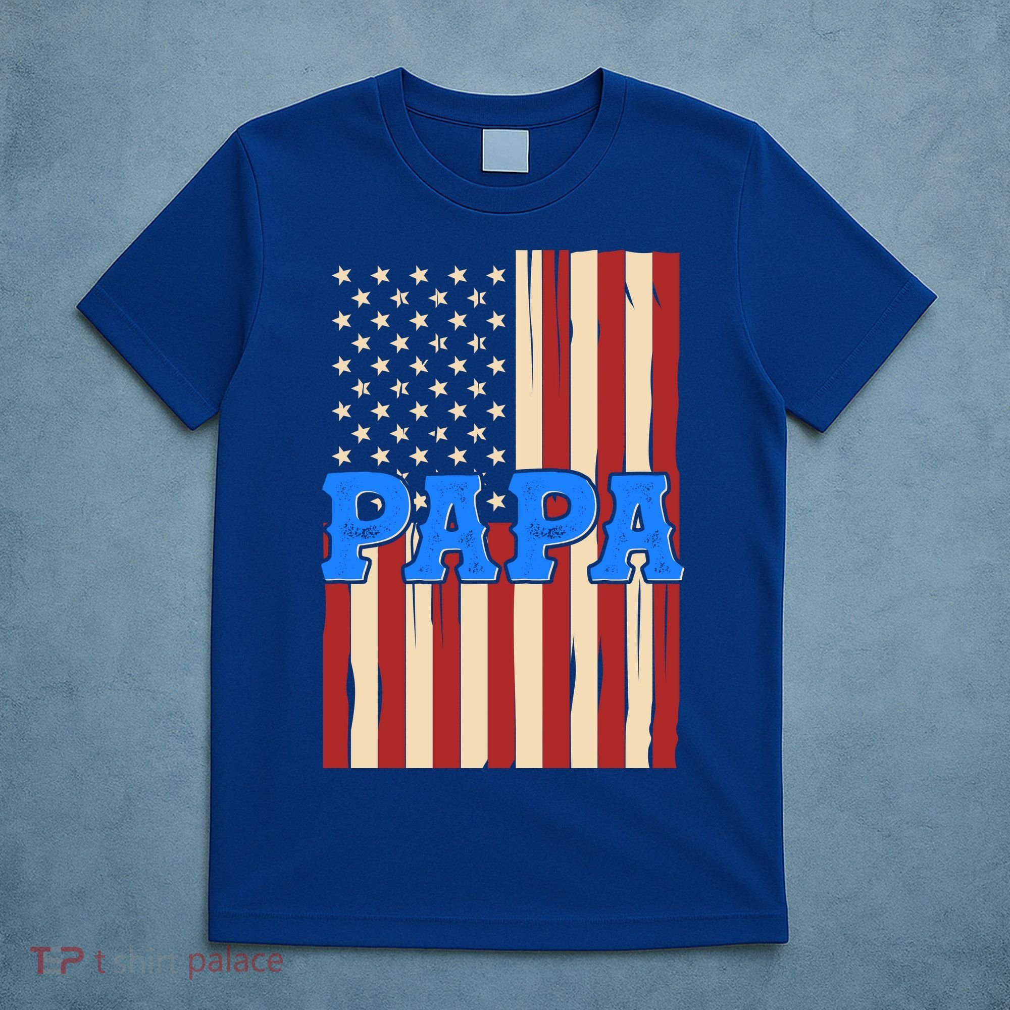 Vintage Papa Patriotic Usa Flag T-Shirt
