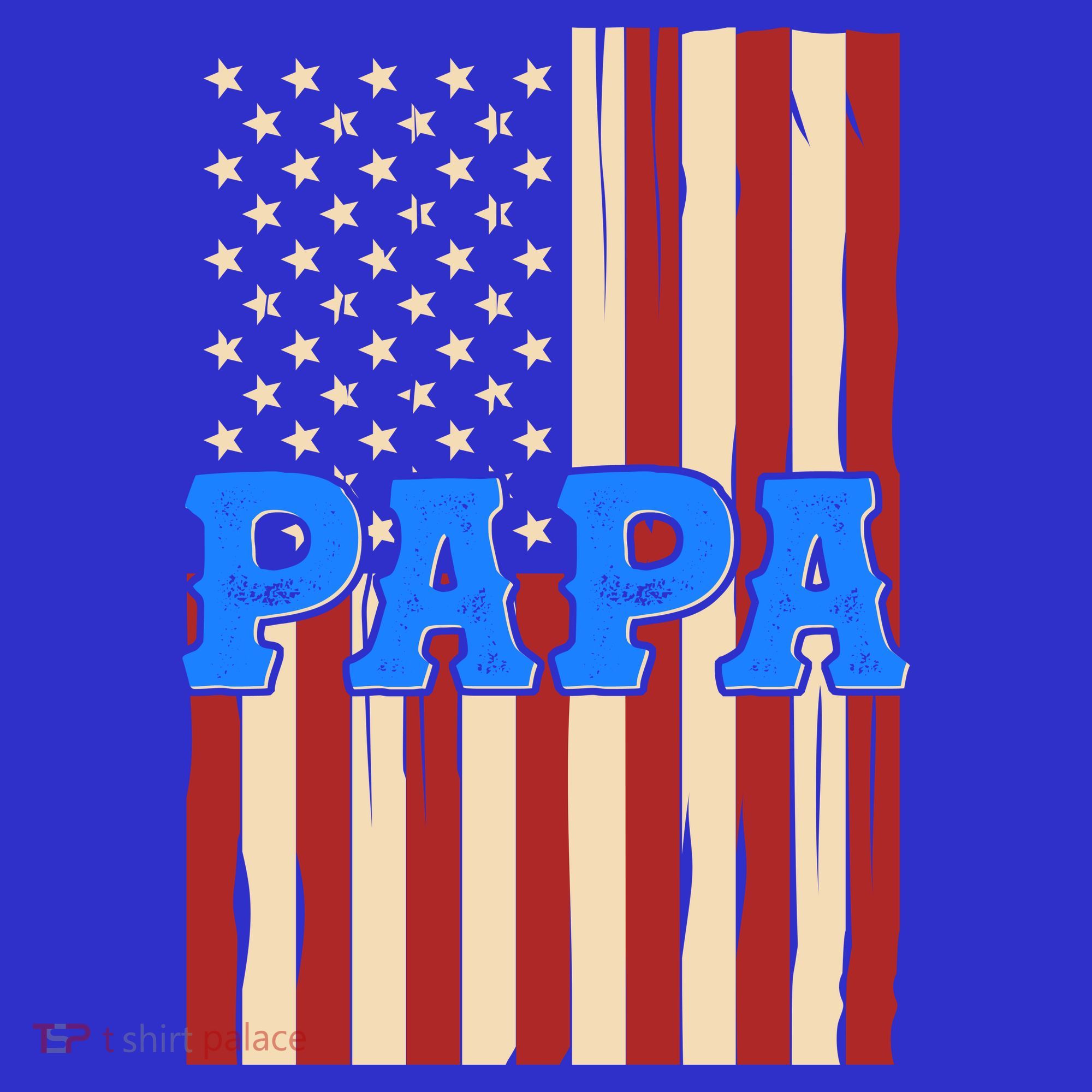 Vintage Papa Patriotic Usa Flag T-Shirt