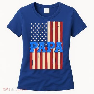 Vintage Papa Patriotic Usa Flag Women's T-Shirt