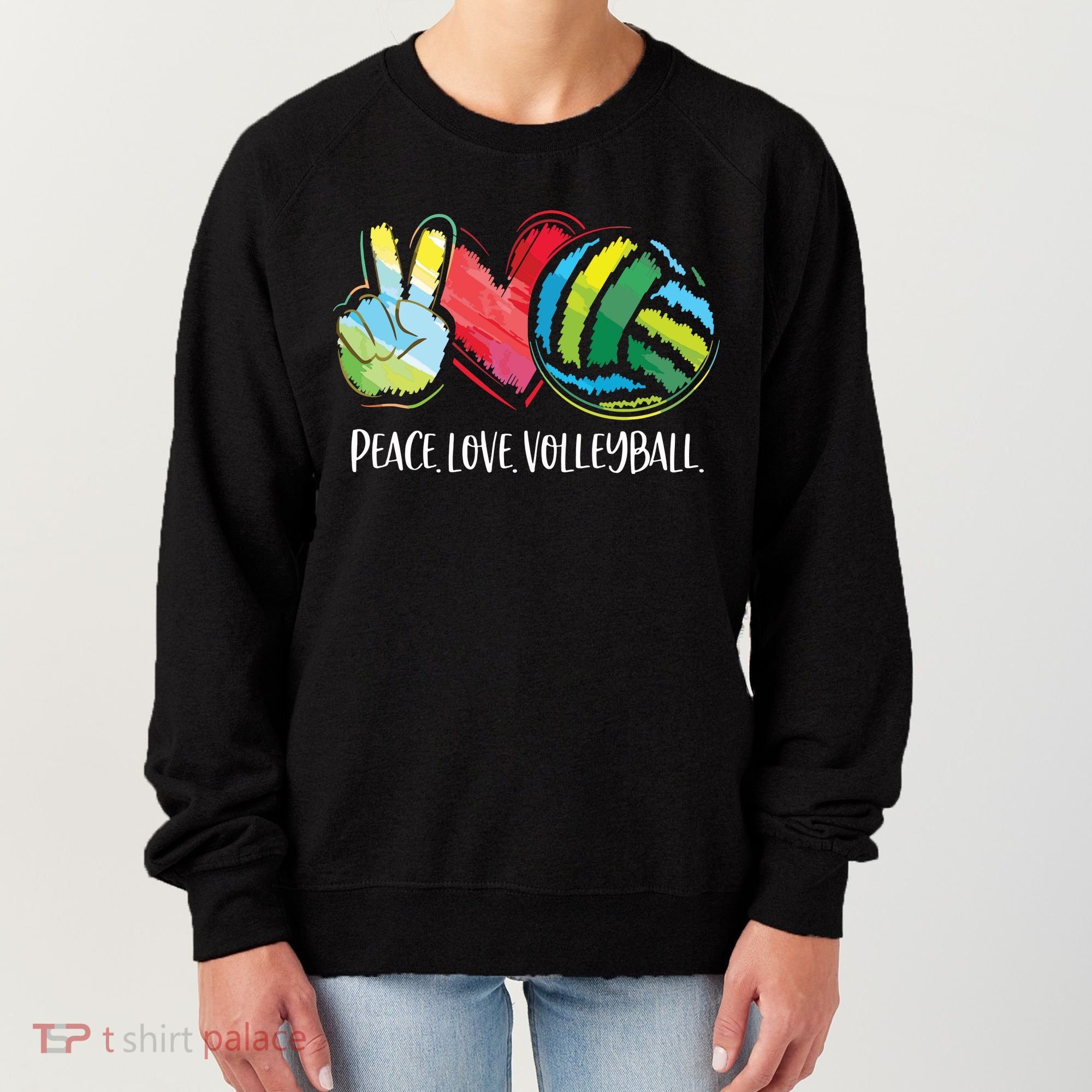 Volleyball Player Peace Love Volleyball Women's Sweatshirt