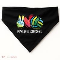 Volleyball Player Peace Love Volleyball USA-Made Doggie Bandana thumb 0