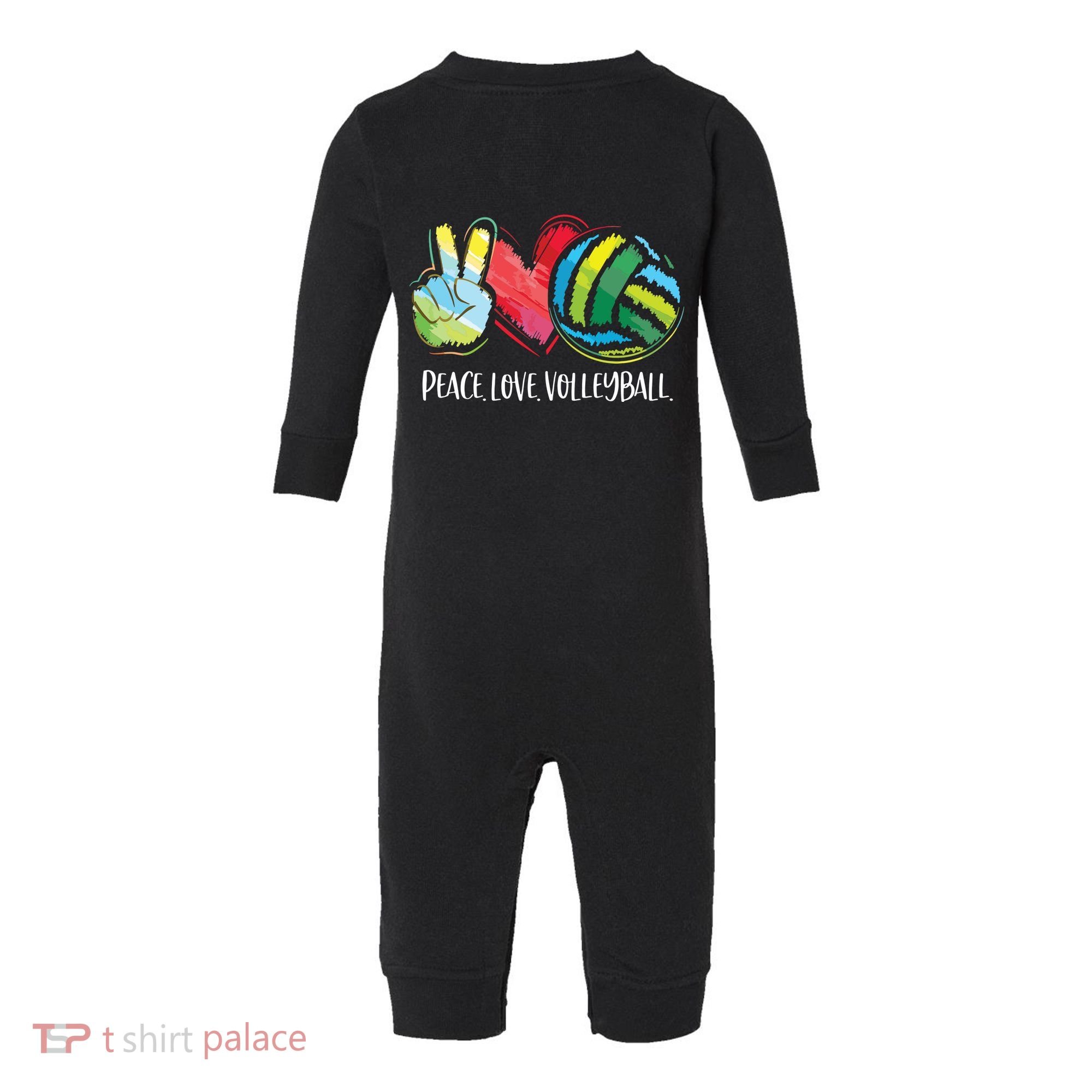 Volleyball Player Peace Love Volleyball Infant Fleece One Piece