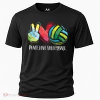 Volleyball Player Peace Love Volleyball Cooling Performance Crew T-Shirt thumb 0