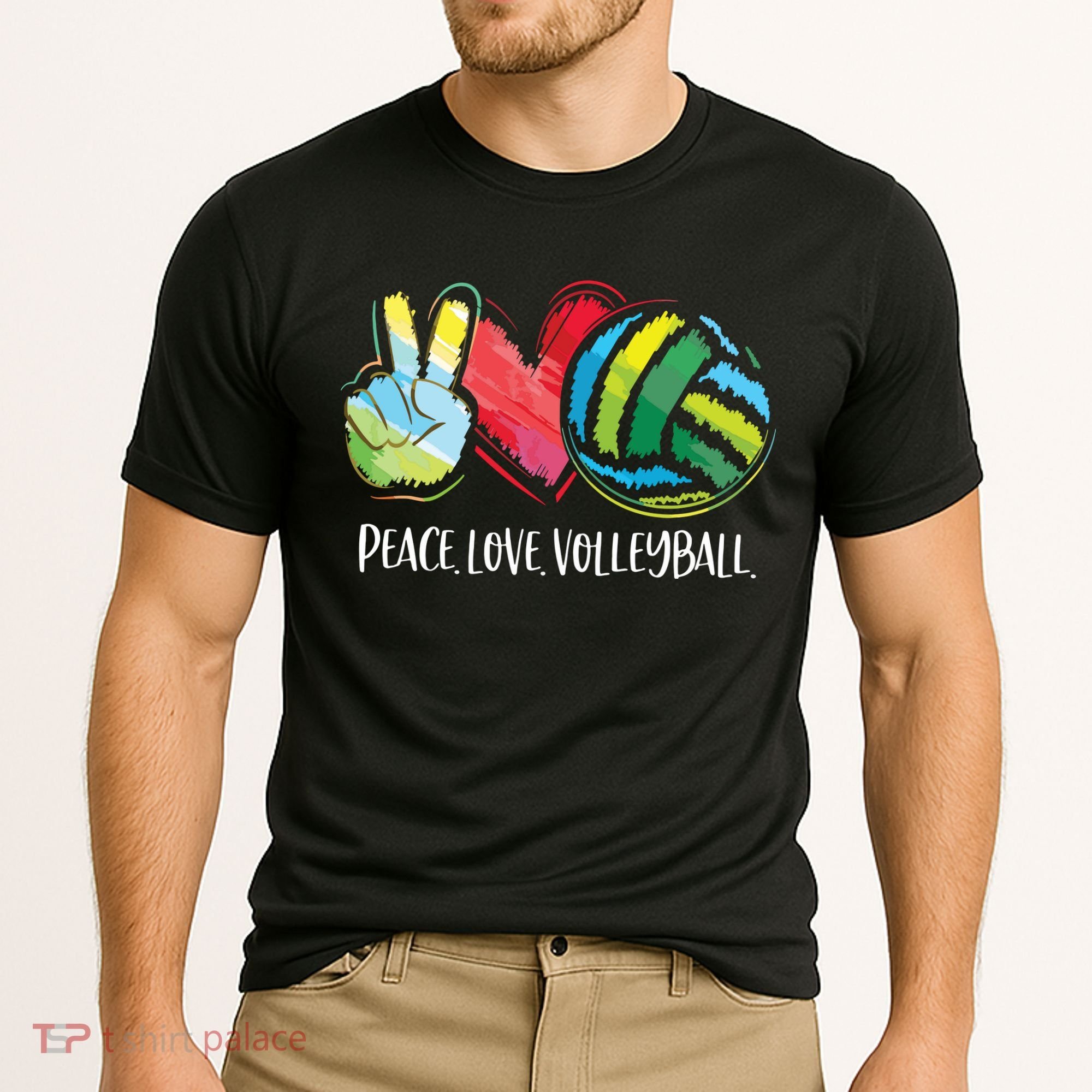 Volleyball Player Peace Love Volleyball Cooling Performance Crew T-Shirt