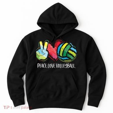 Volleyball Player Peace Love Volleyball Hoodie