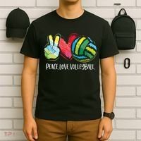Volleyball Player Peace Love Volleyball T-Shirt thumb 6