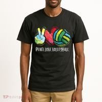 Volleyball Player Peace Love Volleyball Tall T-Shirt thumb 2