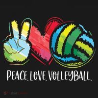 Volleyball Player Peace Love Volleyball Tall T-Shirt thumb 4