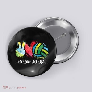 Volleyball Player Peace Love Volleyball Button