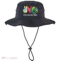 Volleyball Player Peace Love Volleyball Bucket Hat thumb 0