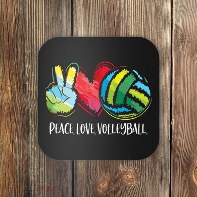Volleyball Player Peace Love Volleyball Coaster