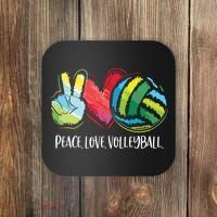 Volleyball Player Peace Love Volleyball Coaster thumb 0